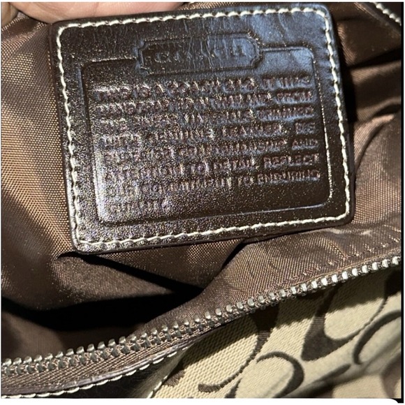 Coach Edie Hobo Bag Signature Canvas Leather Trim Shoulder Bag Medium - Picture 6 of 9